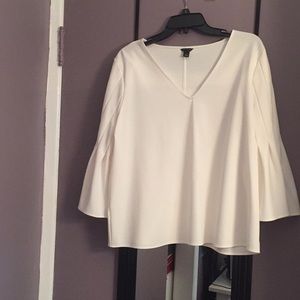 Ann Taylor V- Neck Bell Sleeve Blouse